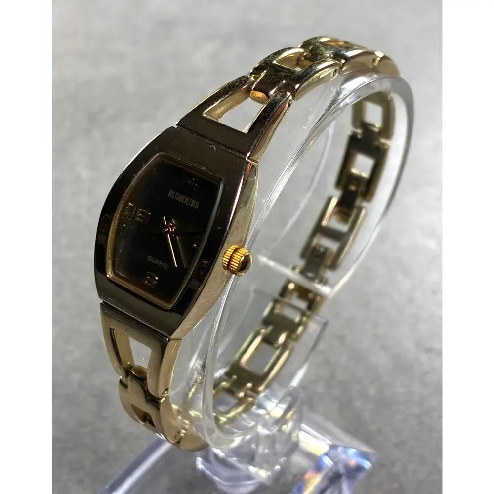 Rumours Women's Quartz Tonneau Watch Light Gold Tone Brushed Dial 7